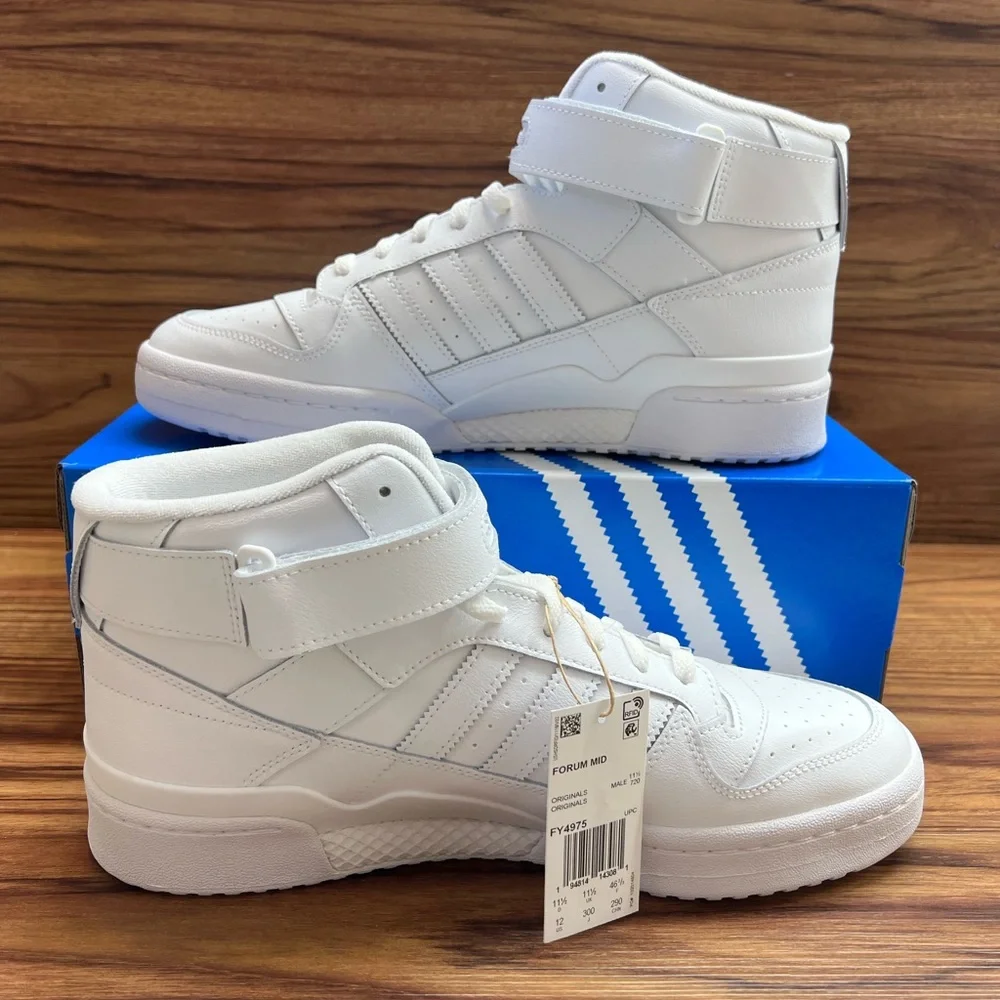 Adidas Forum Mid Triple White FY4975 Sz12 - Picture 1 of 6